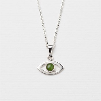 Pounamu Eye Candy Charm Pendant in Sterling Silver