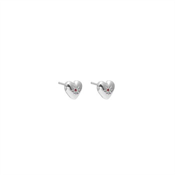 Petite Puffed Heart Studs