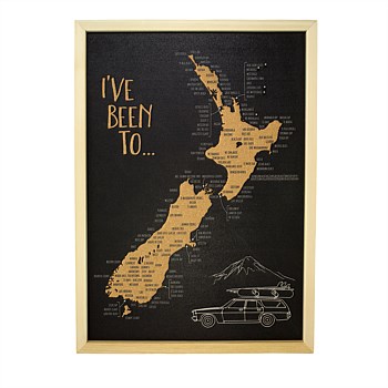 A2 Pin Cork Map - New Zealand