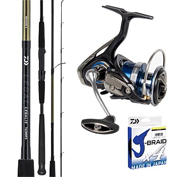 23 Legalis LT2500D(U) & Legalis II 70TULFS Fishing Rod and Reel Combo + X4 135M 8Lb