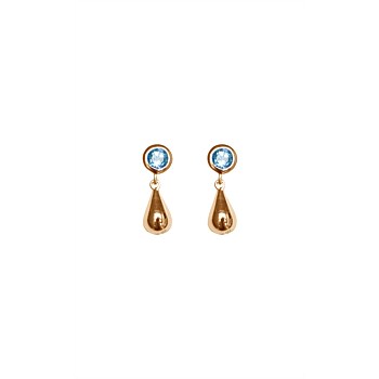 Drop In The Ocean Topaz Studs Gold Plate