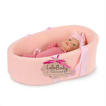 14" Doll in Soft Baby Bassinet