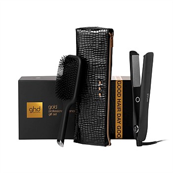 gold hair straightener gift set