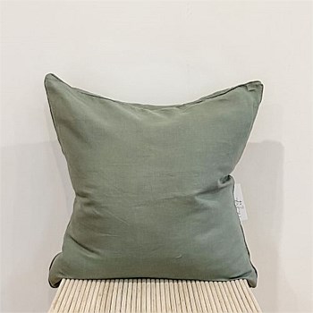 100% French Flax Linen Feather filled Cushion- Lichen