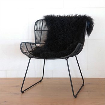 Tibetan Lambskin Rug- Black
