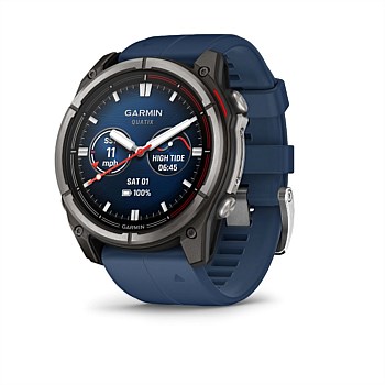 Garmin Quatix 8 51 mm AMOLED Sapphire (Titanium bezel with captain blue silicone band)