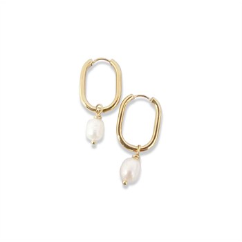 Steel Me Fresh Water Pearl Huggies