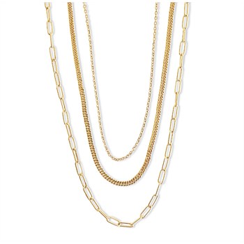Steel Me Multi Layer Chain Necklace