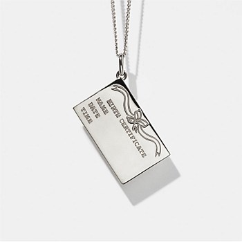 Birth Certificate Charm Necklace