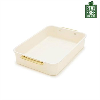 GreenPan Rectangular Cake/Roast Pan with Handles 30.2cm x 25.2cm (Cream)