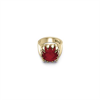 Claw Ring Red Garnet