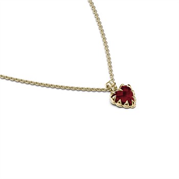 Love Claw Necklace Red Garnet