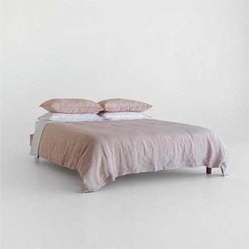 Linen Duvet Set - Mini Terracotta Stripe