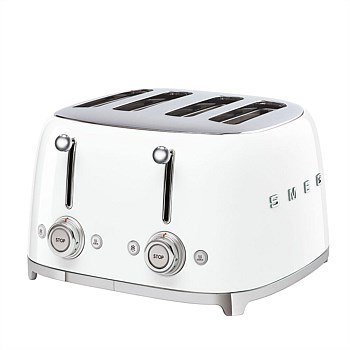 50's Style 4 Slot Toaster - White