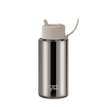 34oz Moon Dust Chrome Bottle with Flip Straw Lid