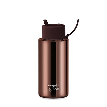 34oz Chocolate Chrome Bottle with Flip Straw Lid
