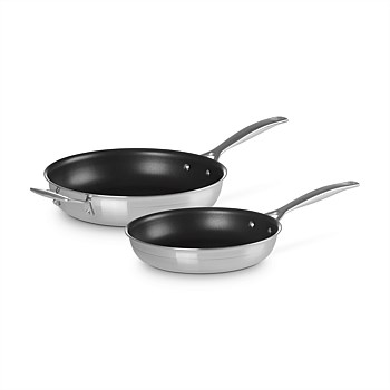 3-ply Stainless Steel 2-Piece Frying Pan Set (24cm-28cm)