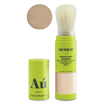On The Go Mineral Powder Foundation Brush On With Sunscreen - Medium
