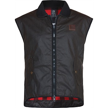 Foxton Vest Wool Lined Oilskin Vest